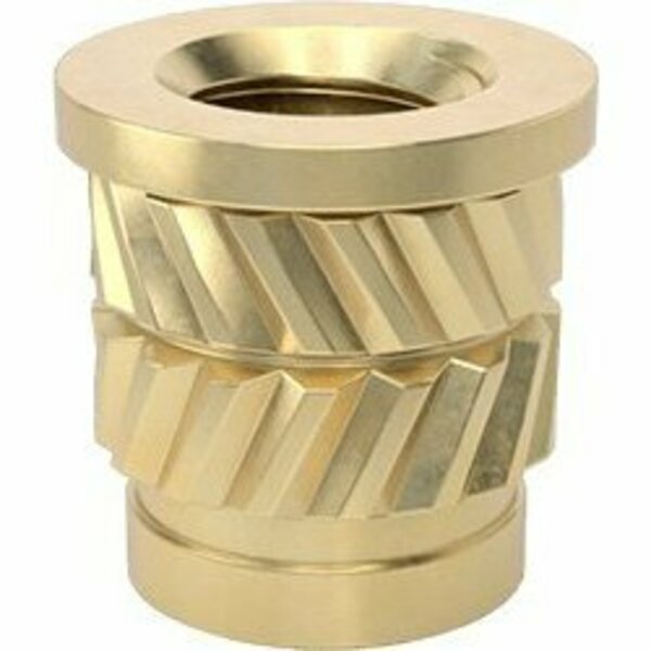 Bsc Preferred Brass Heat-Set Inserts for Plastic Flanged 8-32 Thread Size 1/4 Installed Length, 50PK 97171A160
